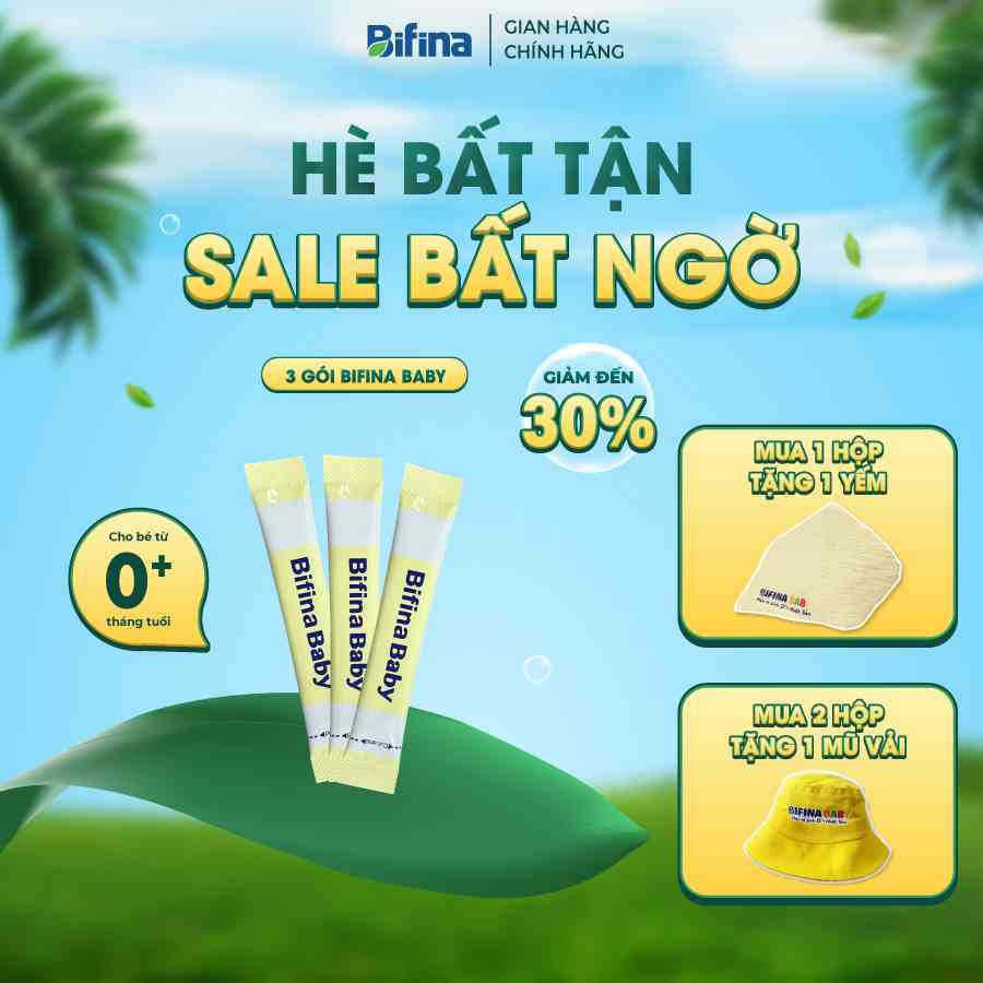 Men vi sinh Bifina Baby Nhật Bản - Lẻ 3 gói - Lợi khuẩn chiến binh cho trẻ sơ sinh Viêm da cơ địa, chàm sữa, dị ứng,...