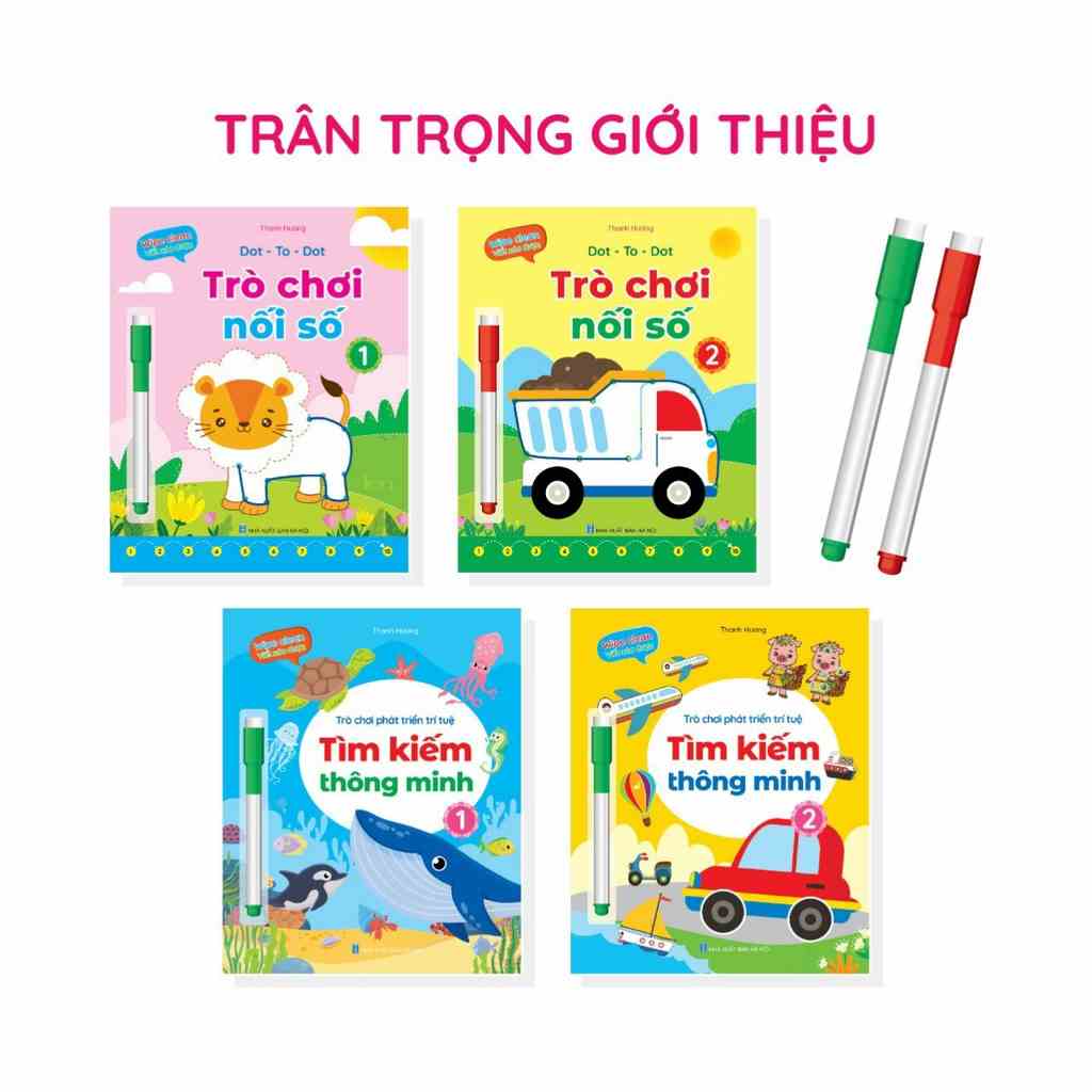 [Mã BMLTB35 giảm đến 35K đơn 99K] Sách - Trò Chơi Phát Triển Trí Tuệ - Phiên Bản Wipe Clean – Viết Xóa Được (Bộ 4 Cuốn)