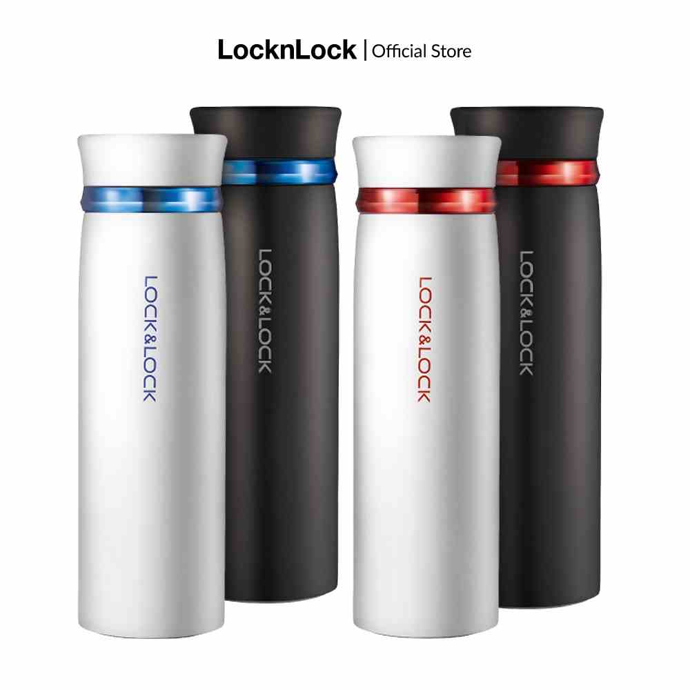 [Mã LIFEMC07CBAU giảm 50k đơn 350k] Bình giữ nhiệt Lock&Lock Feather Light 450ml - 4 màu trắng/đen/xanh/đỏ - LHC4131