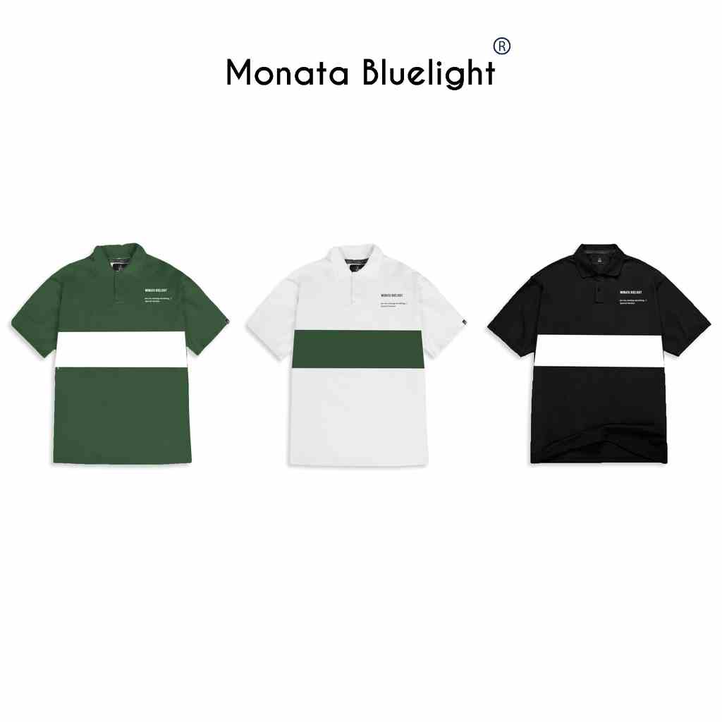 [Mua 2 giảm 7%] MONATA BLUELIGHT LINE - Áo Polo chất Pique cao cấp