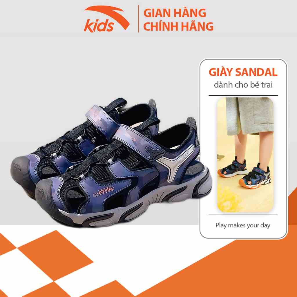 Sandals thể thao bé trai Anta Kids siêu nhẹ, quai dán tiện lợi, mặt lưới thoáng khí 312226936