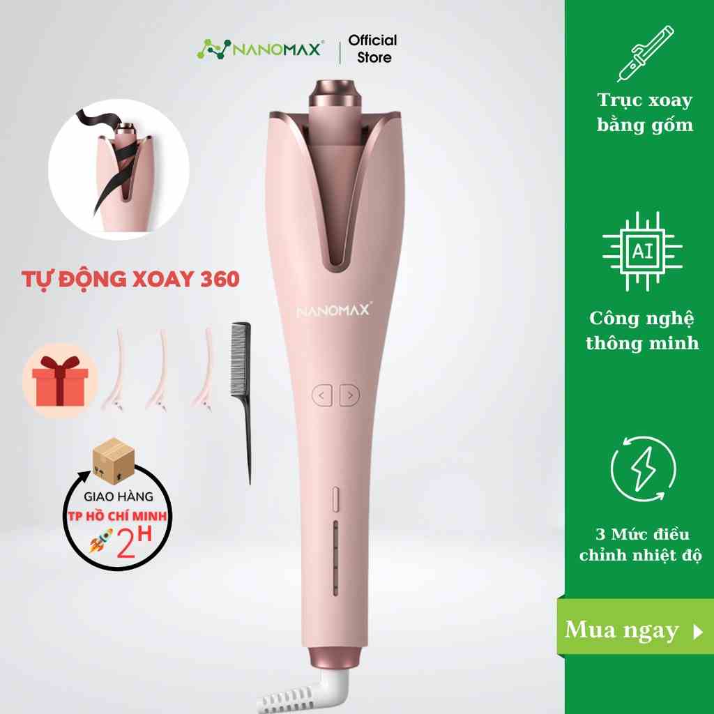 Máy Uốn Tóc Tự Động Xoay 360 Độ Nanomax Xn-389, Thiết Kế Xoay 3 In 1 Dễ Dàng Tạo Kiểu - Bảo Hành 6 Tháng