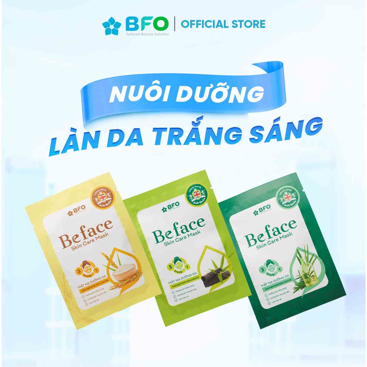 Mặt Nạ Dưỡng Da BFO Chiết Xuất Từ Thiên Nhiên Giúp Da Trắng Sáng Mềm Mịn 1 Miếng 25gram