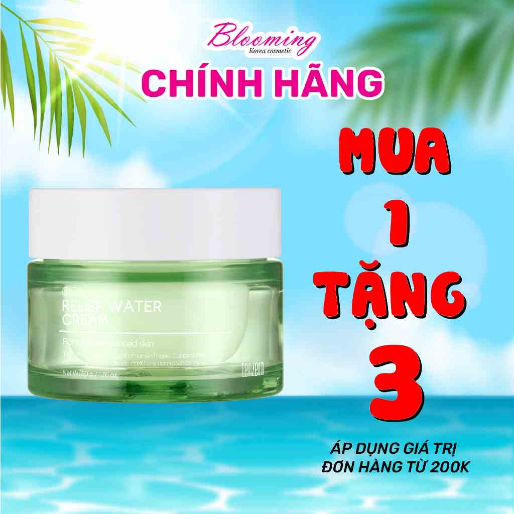 Kem Dưỡng Ẩm Làm Dịu Da, Phục Hồi Da Chiết Xuất Rau Má Tenzero Cica Relief Water Cream 50g