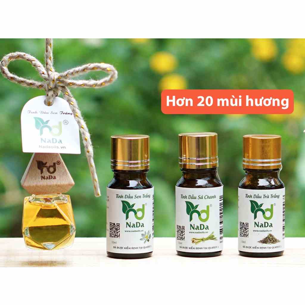 Tinh dầu NADA nguyên chất thiên nhiên, thơm phòng, tinh dầu treo xe ô tô giảm say xe, kiểm định Quatest 3