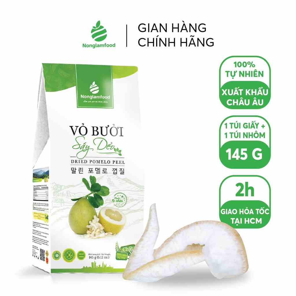 Vỏ bưởi sấy dẻo Nonglamfood | Giảm cân, ăn kiêng hiệu quả, tăng cường đề kháng tự nhiên