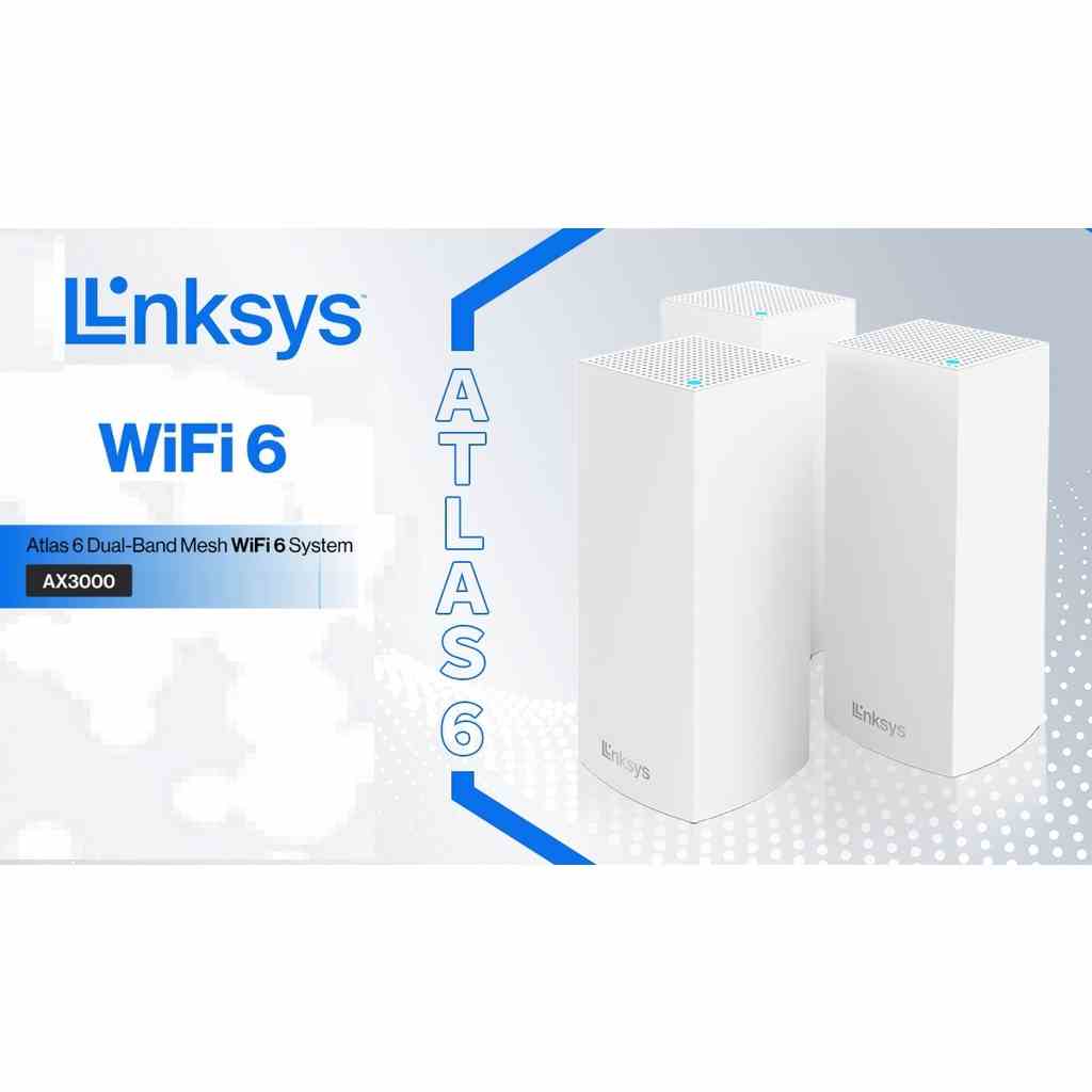 Bộ Phát WiFi LINKSYS Atlas 6 Dual-Band Mesh WiFi 6 System MX2001 / MX2002 / MX2003, chuẩn Wifi AX, tốc độ 3000Mbps