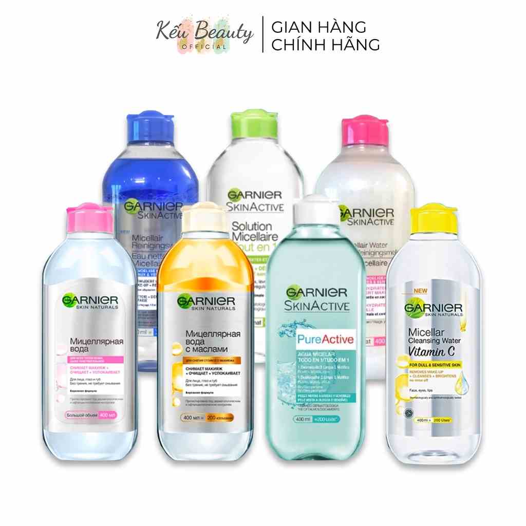 Nước Tẩy Trang Cho Da Dầu, Khô, Nhạy Cảm Garnier Micellar Cleansing Water 50ml/125ml/400ml