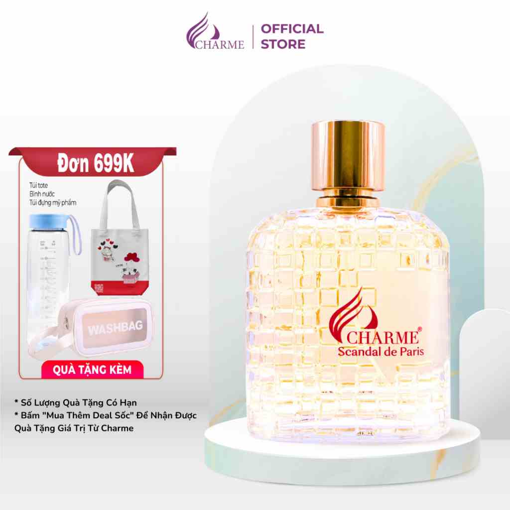 Nước hoa nữ sang trọng, Charme Scandal De Paris, quyến rũ, sang trọng, lưu hương nồng nàn, 100ml