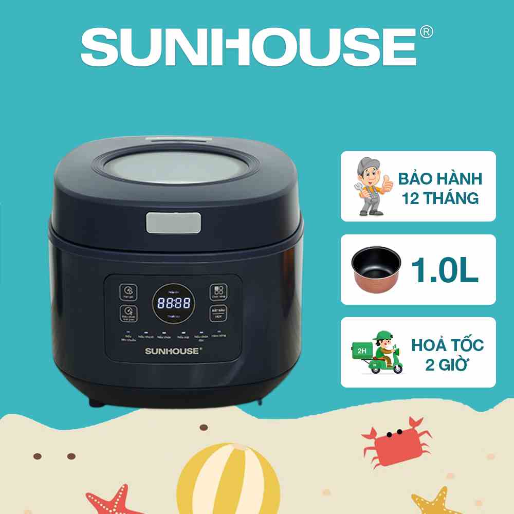 Nồi cơm điện tử 1L SUNHOUSE SHD8802 - Bảo hành chính hãng 12 tháng