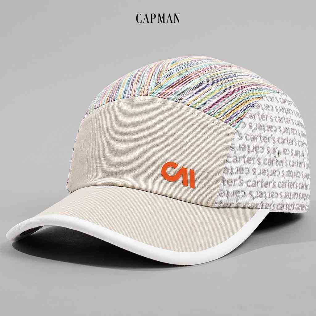 Mũ lưỡi trai thể thao 5panel CAPMAN màu kem CM70