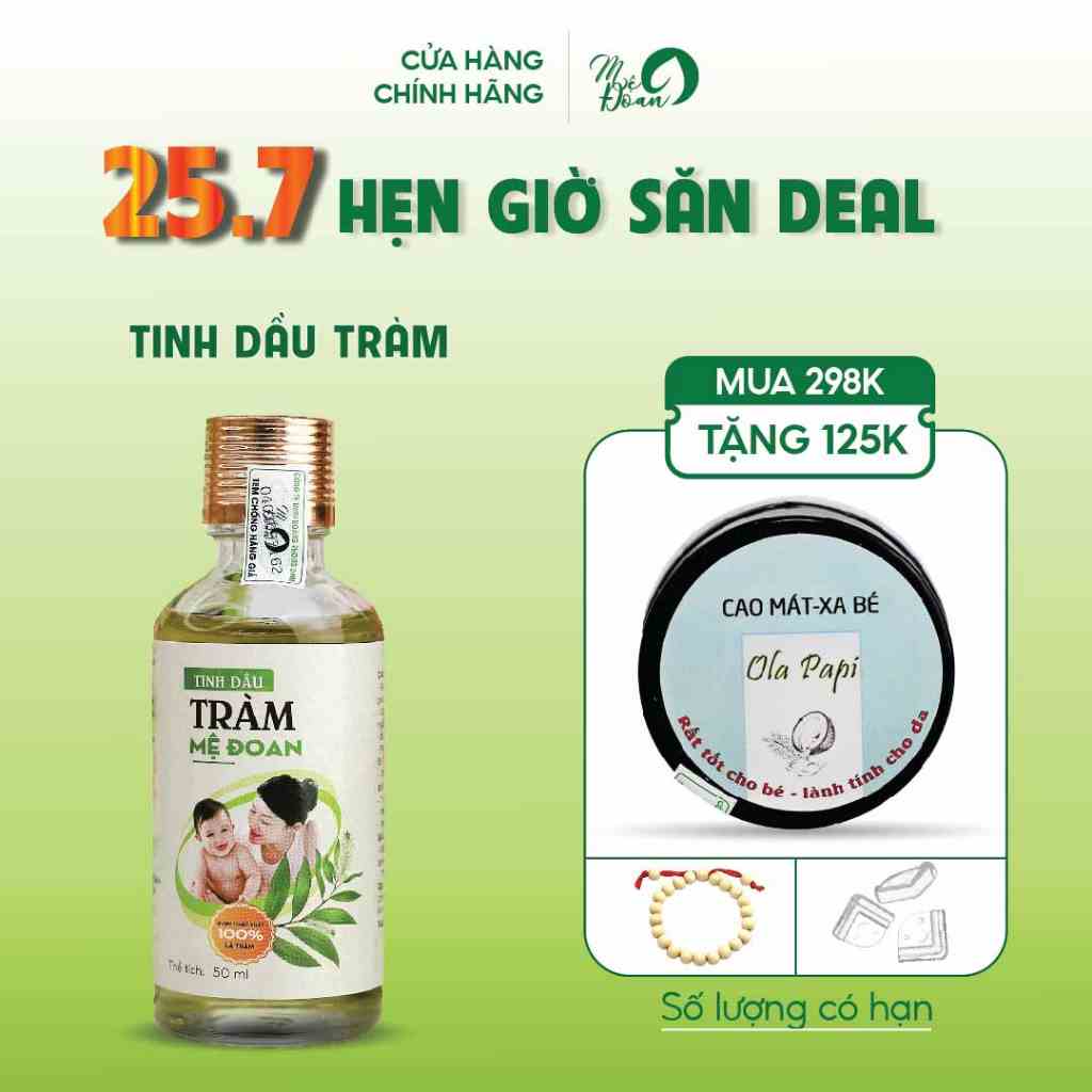 [Mã BMLTA35 giảm đến 35K đơn 99K] Tinh dầu tràm Mệ Đoan nguyên chất giữ ấm phòng cảm lạnh xua đuổi côn trùng 100ml