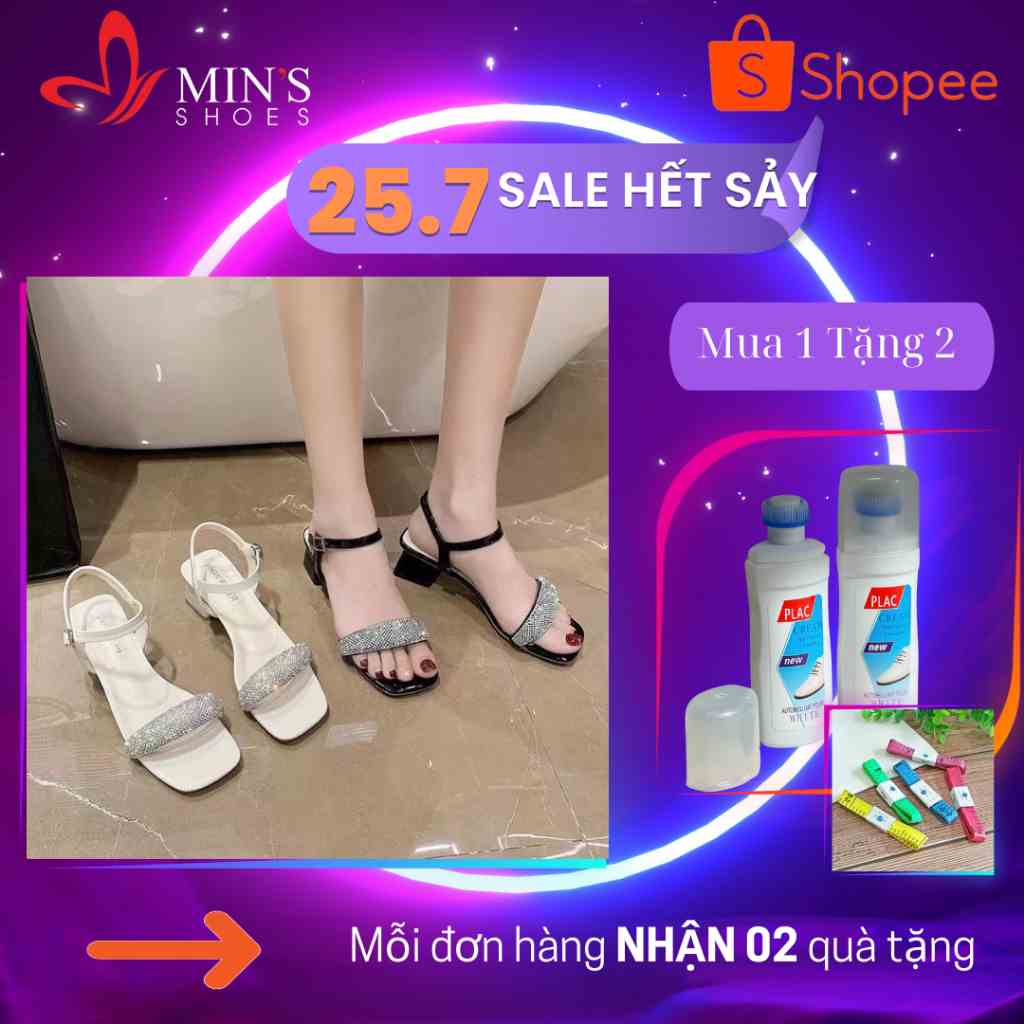 (MUA 1 TẶNG 2 - DUY NHẤT 25-27/07) Mins Shoes - Dép Sandal Quai Đá Cao Cấp S502 Form Rộng Nên Đi Lùi Size