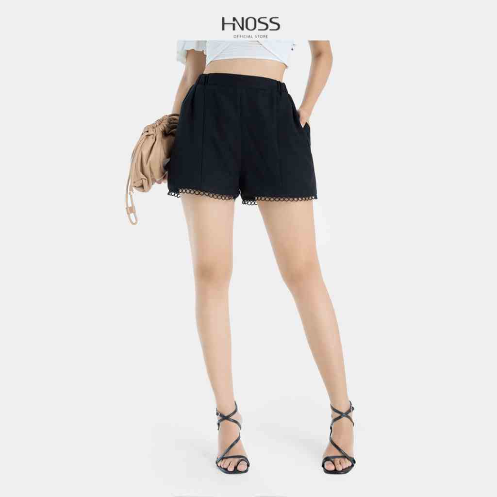 [Mã BMLTB35 giảm đến 35K đơn 99K] Quần short Nữ Thời Trang HNOSS Phối Thun Eo Ren Lai HNQSH013