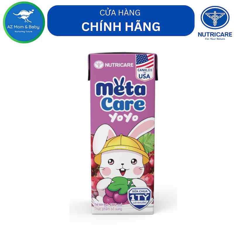 [Mã BMLTA35 giảm đến 35K đơn 99K] Thùng sữa uống Nutricare Metacare Yoyo Hương nho (180ml x 48 hộp)