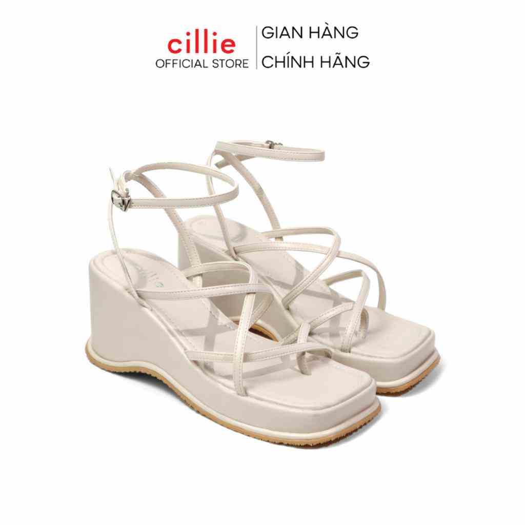 Dép Sandal Đi Biển Nữ Đế Xuồng Cillie Xăng Đan Quai Dây Cổ Cao Giày Bánh Mì 1117