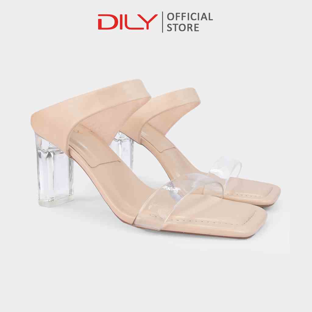 Guốc nữ DILY gót vuông mica trong suốt quai mảnh, dép guốc nữ quai ngang thanh lịch cao 7cm_AA0399