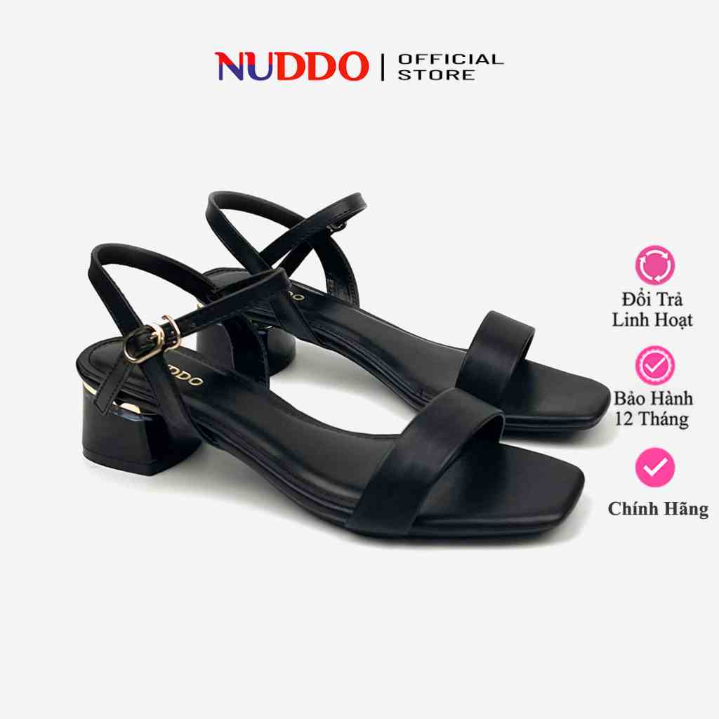 [Mã FA10K28 giảm đến 10k đơn 99k] Giày Sandal Nữ Đế Vuông 3 Phân ,Dép Guốc Cao Gót Quai Ngang 3cm Da Mềm NUDDO _ N305