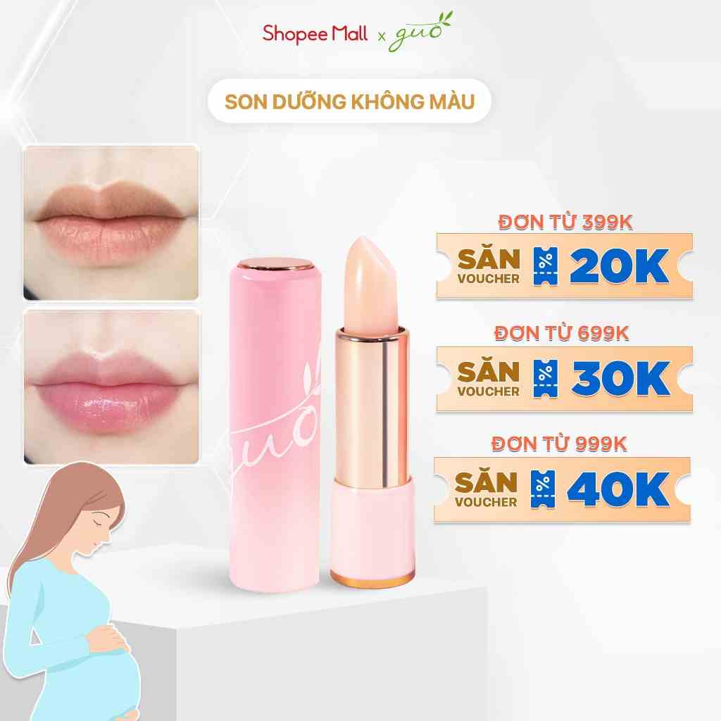 [Không Chì-Không Paraben] Son Dưỡng Hồng Dâu An Toàn Bà Bầu GUO - Rose Touch Lip Balm 5gr