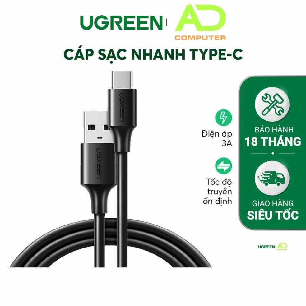 Cáp sạc nhanh Type-C dòng tối đa 3A, độ dài từ 0.25-2m UGREEN US287 siêu bền - Hàng phân phối chính hãng