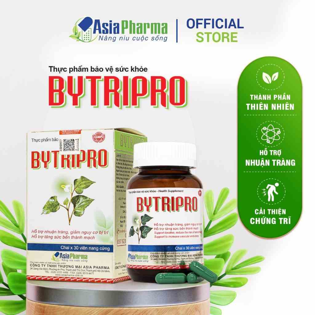 [Mã BMLTA35 giảm đến 35K đơn 99K] Viên uống tiêu trĩ Bytripro Asia Pharma hỗ trợ nhuận tràng, giảm táo bón - Hộp 30 viên