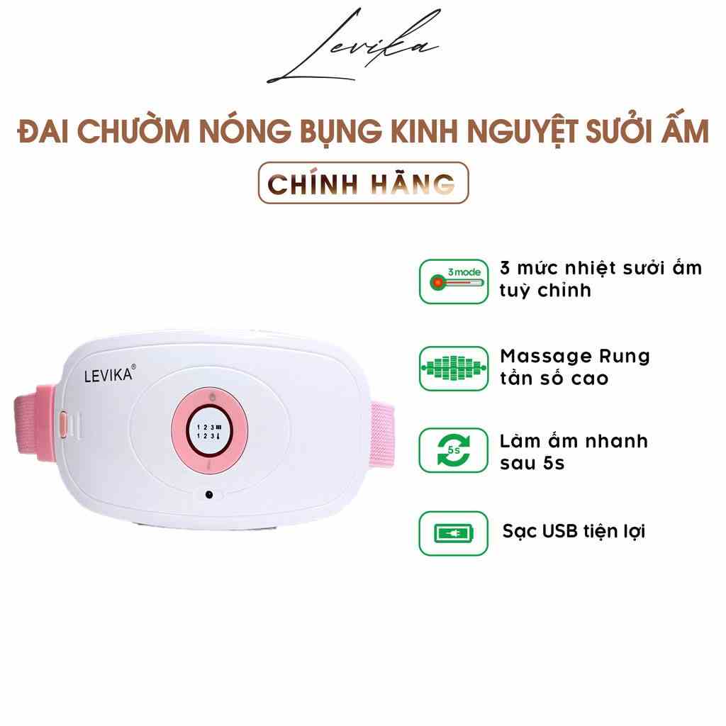 Đai Massage Bụng Levika Chườm Nóng Giảm Đau Khi Đến Kỳ Kinh Nguyệt Cho Bạn Gái