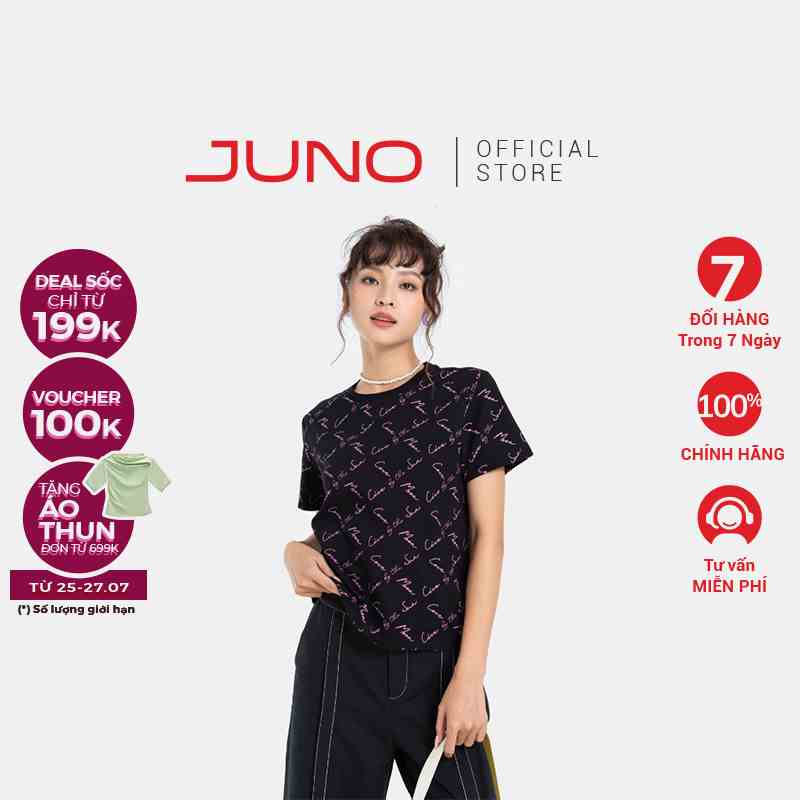 Áo Thun JUNO Form Vừa Pattern Live By The Sun JNATH012