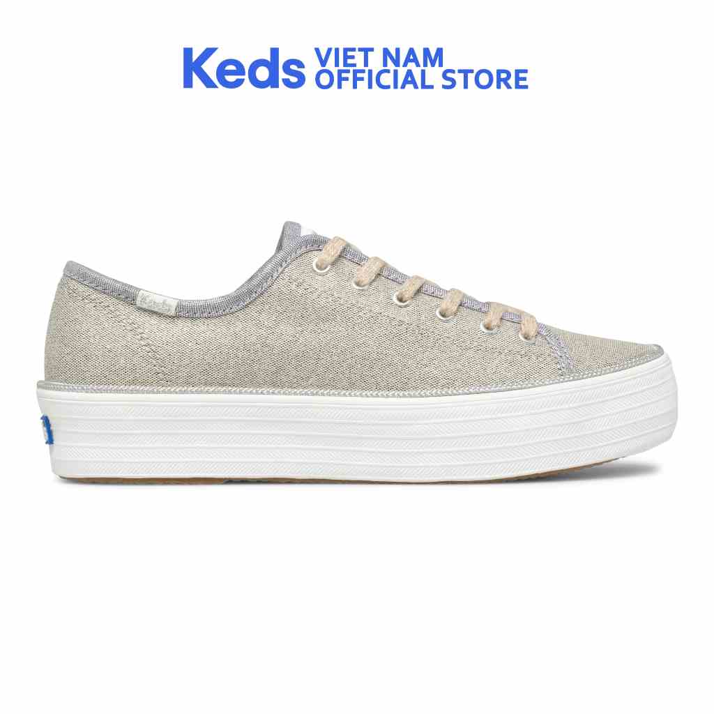 Giày Keds Nữ- Triple Kick Metallic Silver Canvas- KD066515