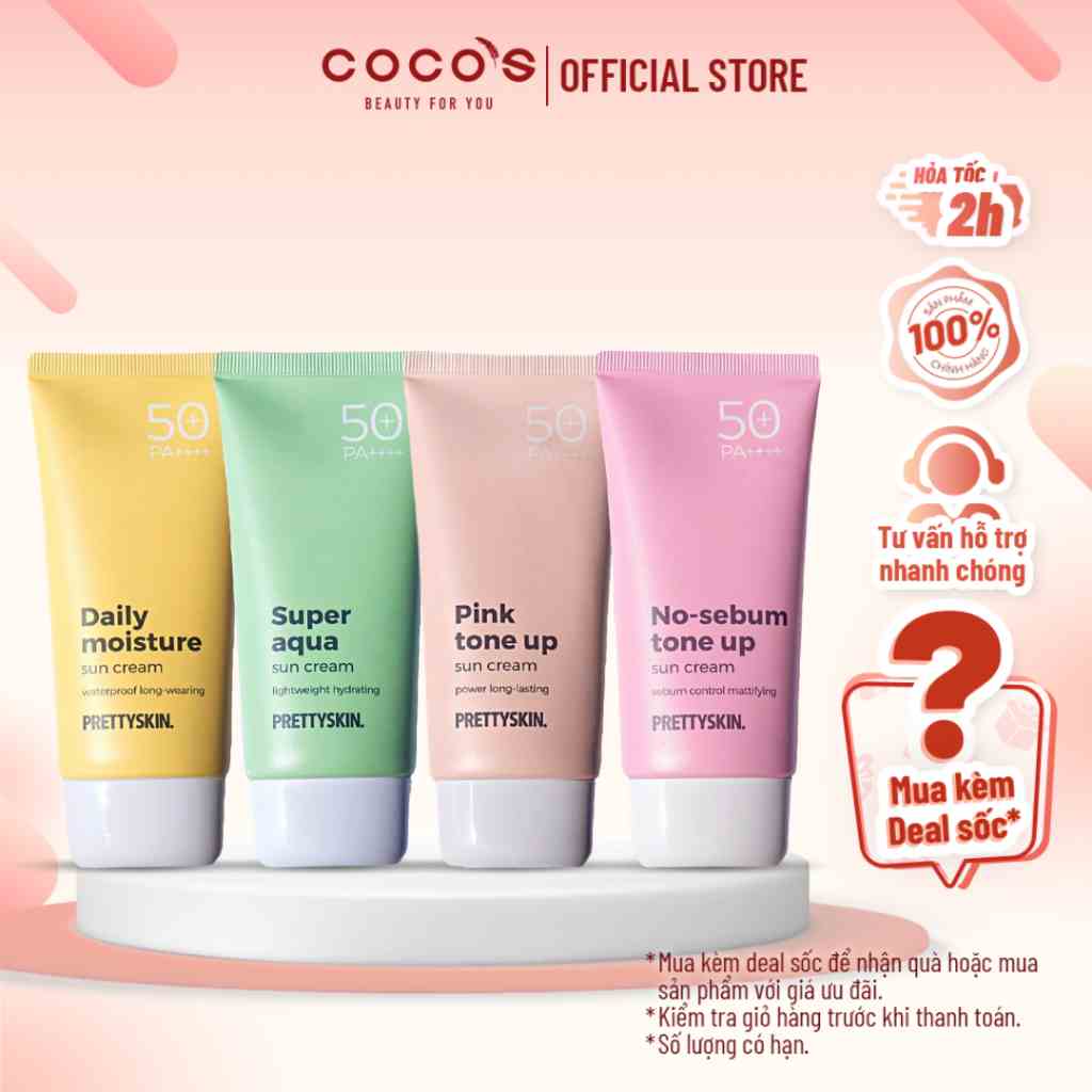 Kem Chống Nắng Nâng Tone Cấp Nước Pretty Skin 70ml