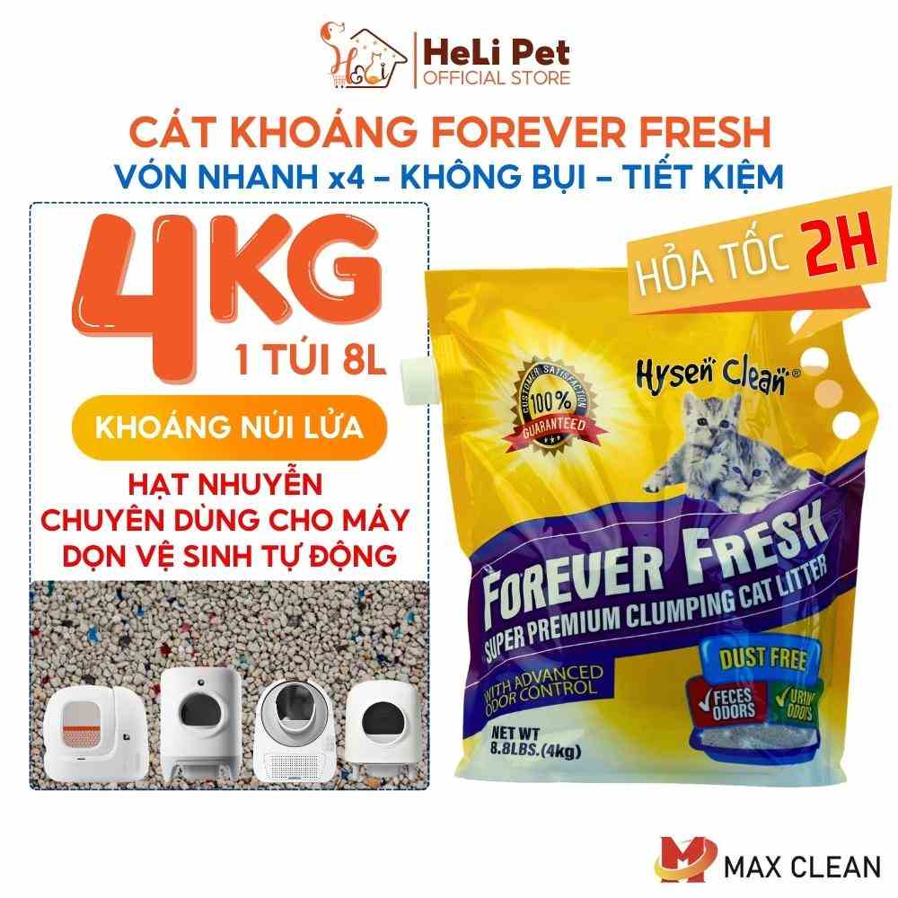 Cát Vệ Sinh Cao Cấp Cát Khoáng Dùng Cho Khay Vệ Sinh, Máy Vệ Sinh Cho Mèo 4Kg Siêu Vón Không Bụi HeLiPet