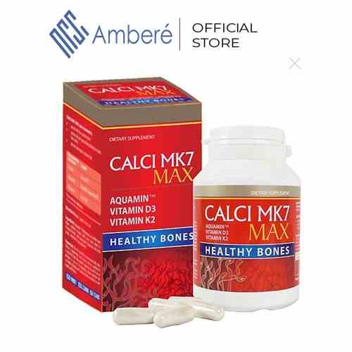 Calci MK7 Max Viên uống bổ sung canxi tảo đỏ tự nhiên, vitamin D3, MK7 hộp 60 viên