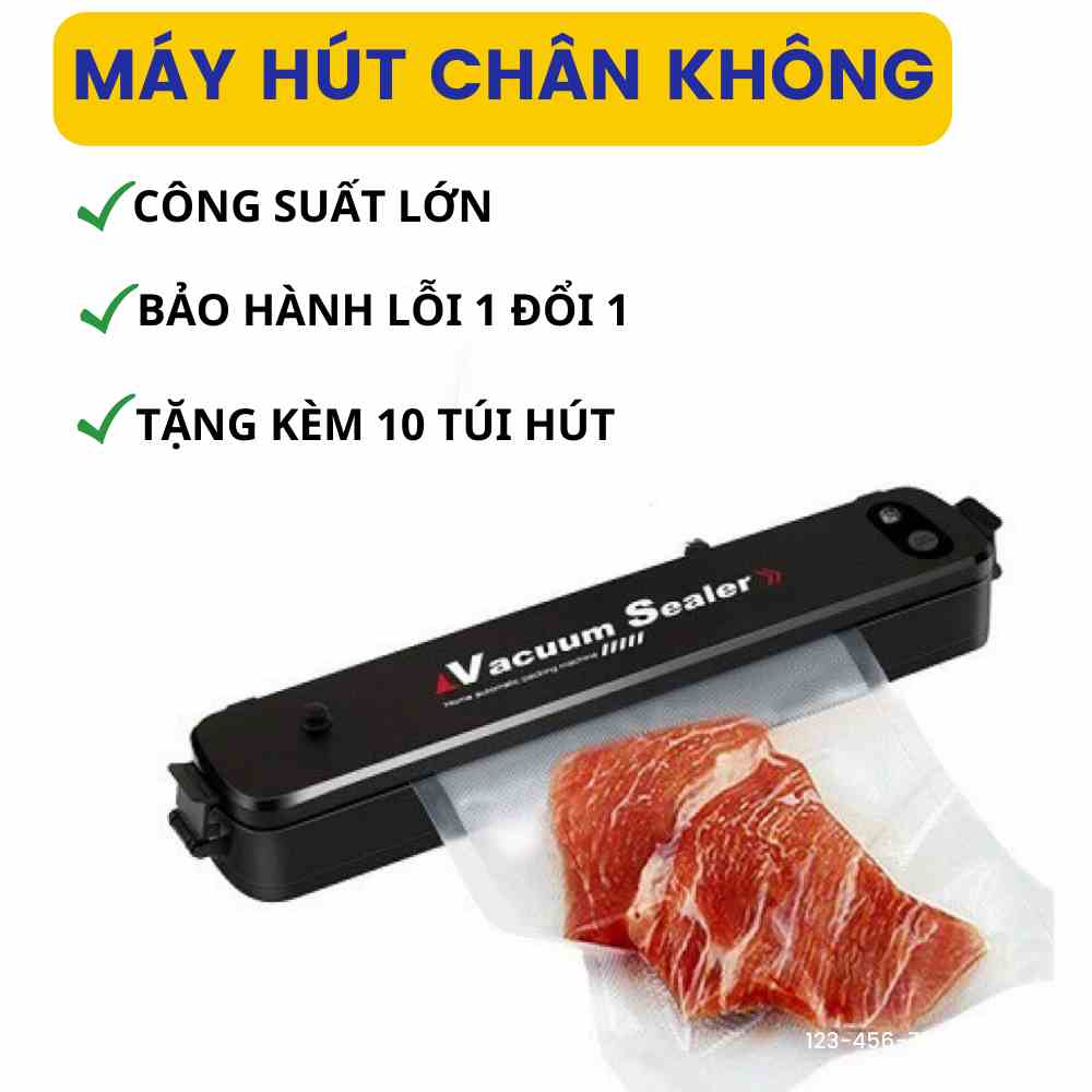 Máy hút chân không thực phẩm kiêm máy hàn miệng túi Vacuum Sealer tặng kèm túi bảo hành 3 tháng