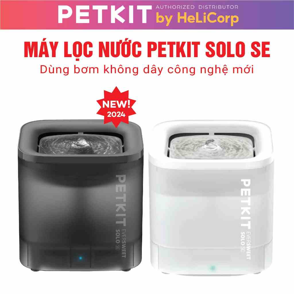 Đài Phun Nước Cho Mèo Bơm Không Dây Petkit Eversweet Solo SE, Máy Lọc Nước Cho Mèo  - HeLiCorp