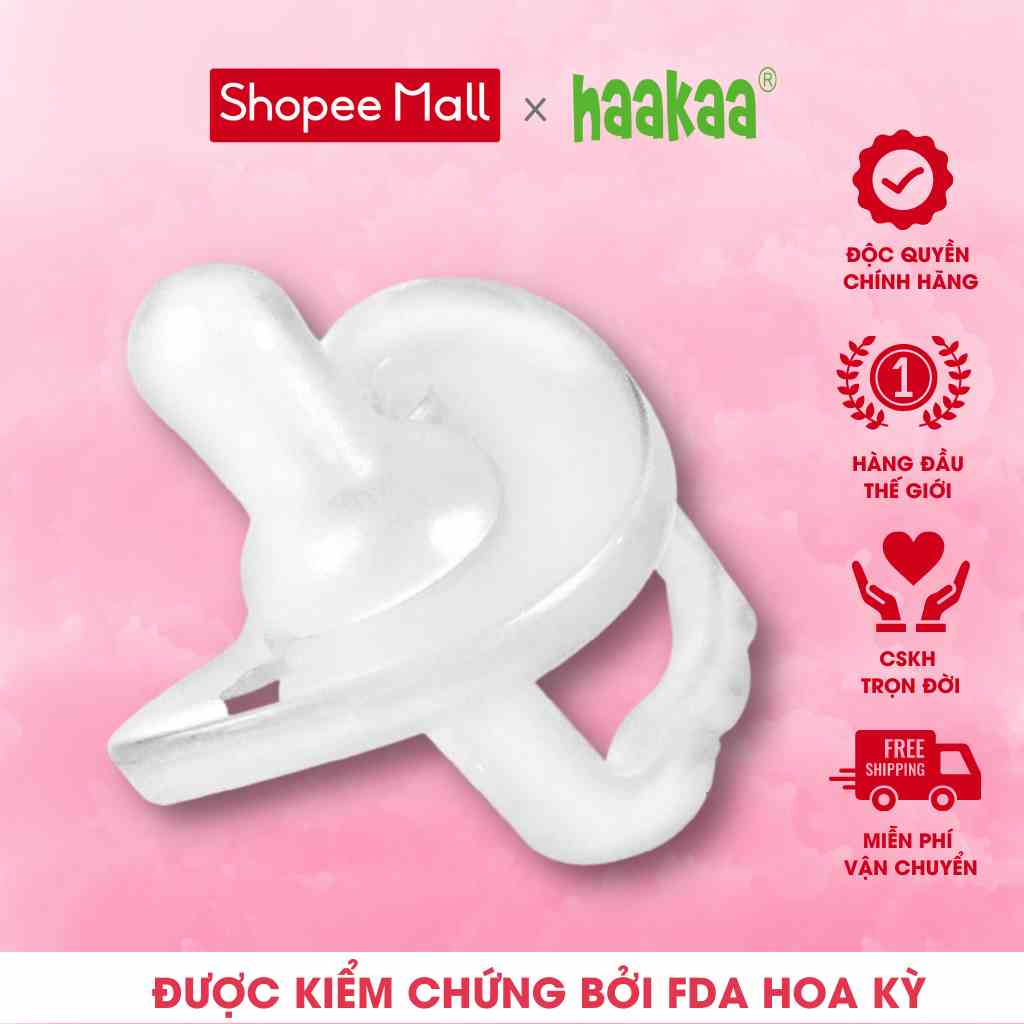 [Mã BMLT35] Ti ngậm silicone cho trẻ bé sơ sinh Haakaa. Không chứa BPA, PVC, chất tạo màu nhân tạo và phthalates