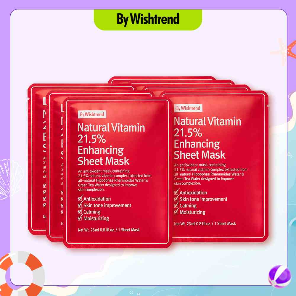 7 By Wishtrend mặt nạ giấy Natural Vitamin 21.5% Enhancing Sheet Mask 23ml