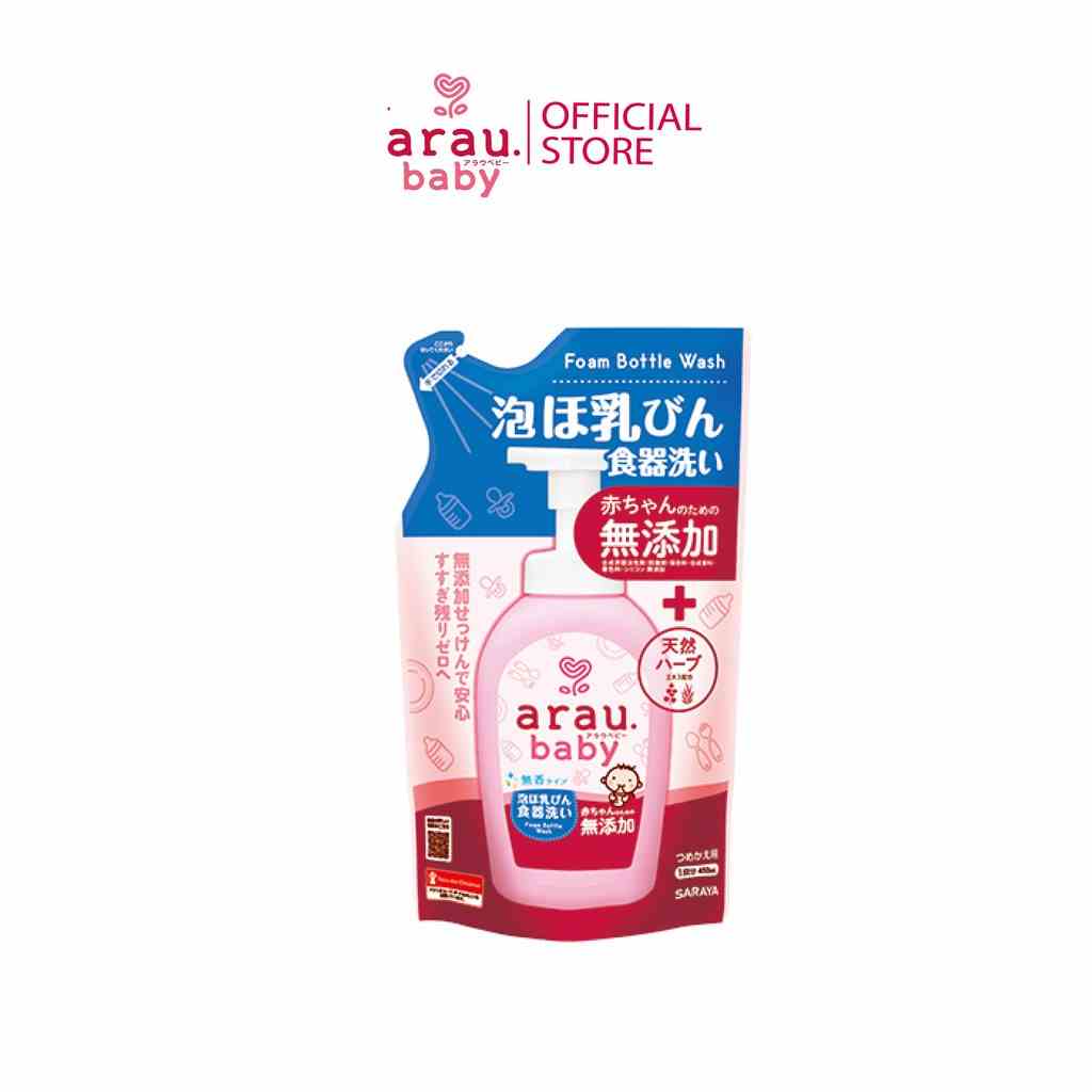 Nước rửa bình sữa Arau Baby chính hãng dạng túi 450ml