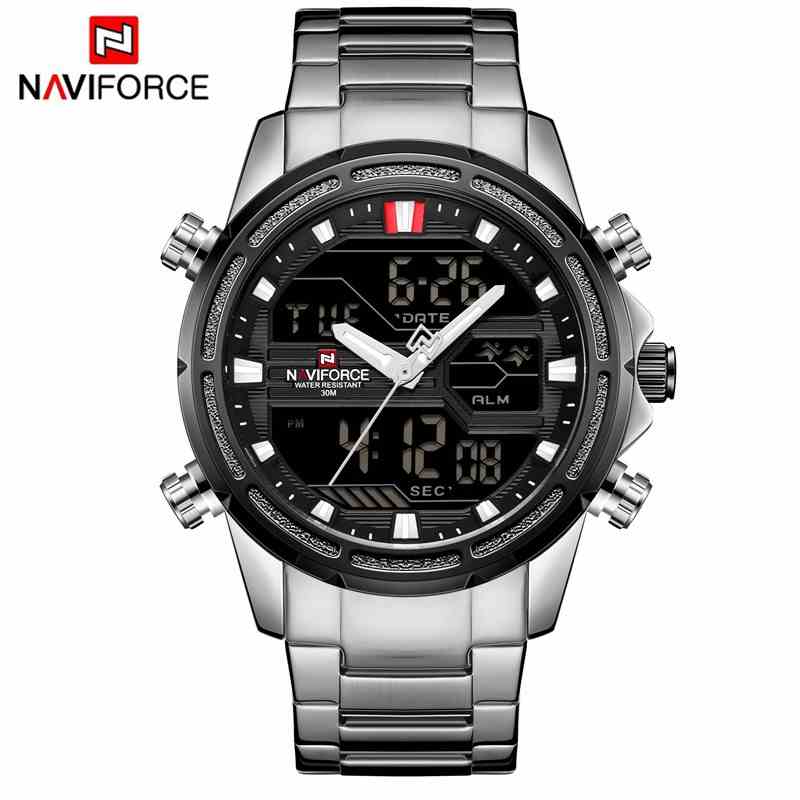 Đồng Hồ Điện Tử NAVIFORCE Chống Thấm Nước Có Đèn LED Phong Cách Quân Đội Cho Nam Mã 9138