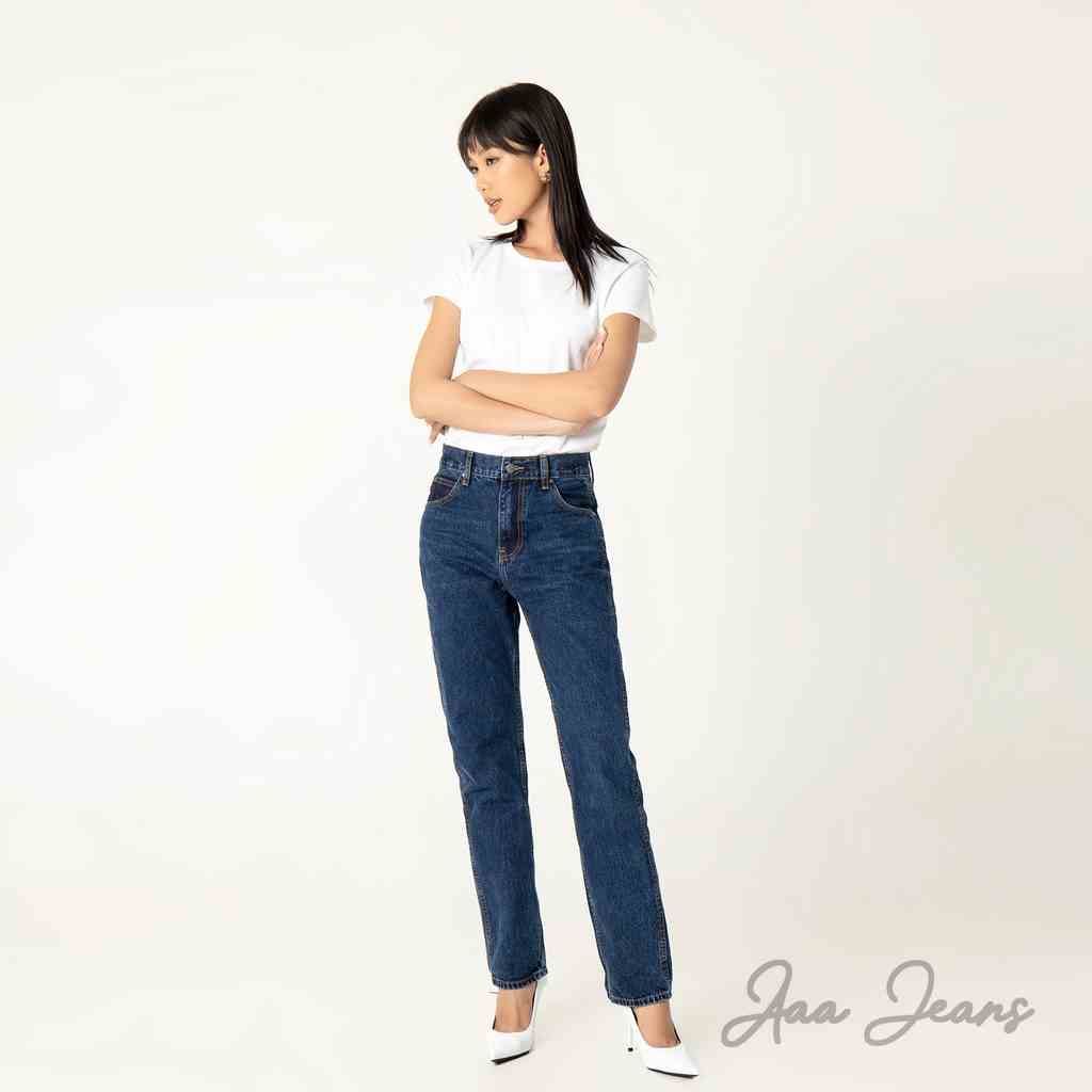 Quần jean ống đứng nữ Aaa Jeans Xanh Midnight