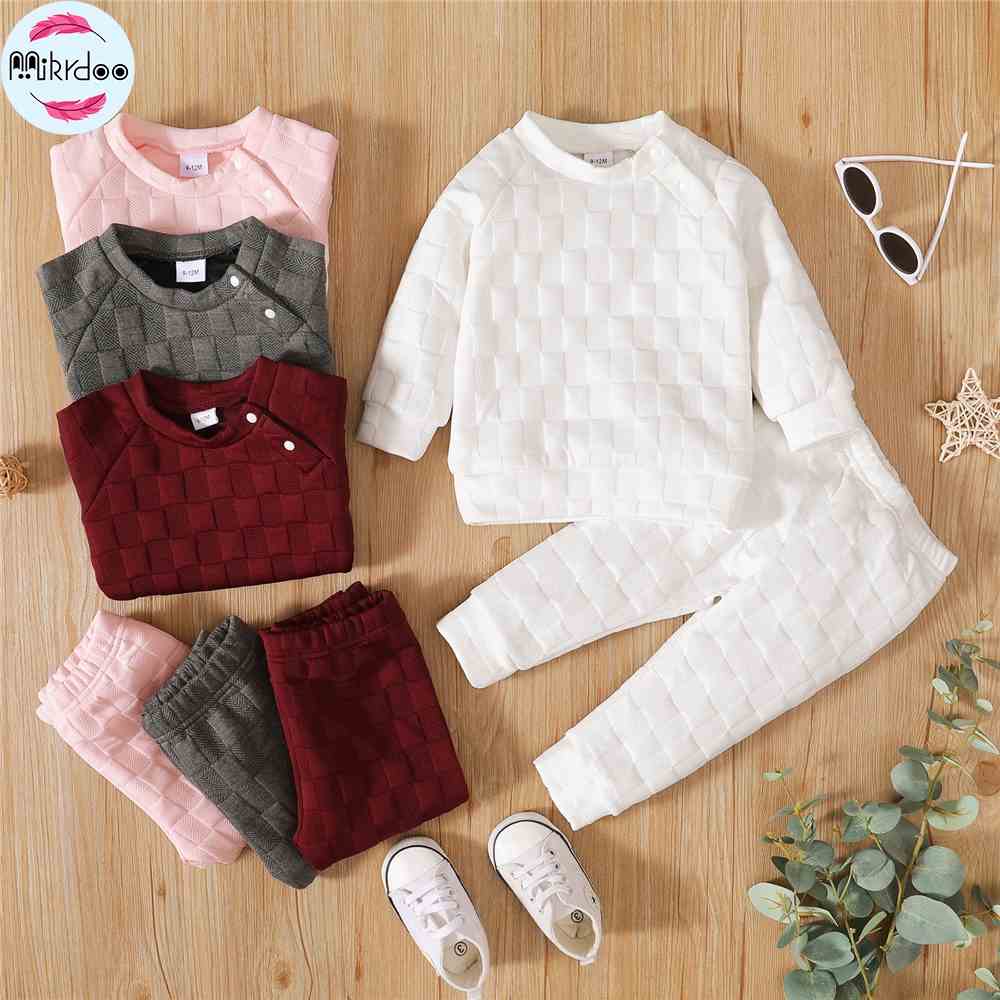 Set trang phục 2 món MIKRDOO gồm áo thun dài tay + quần legging dài mùa thu cho bé sơ sinh bé gái