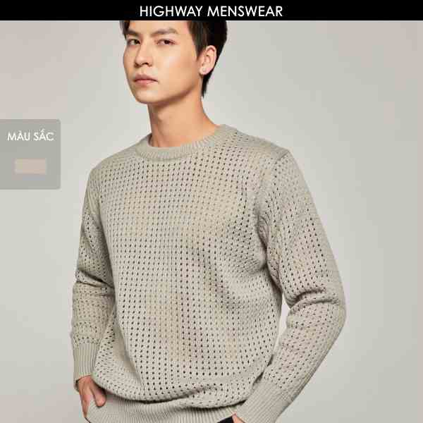 Áo len trơn nam dệt sợi dày dặn Highway (Menswear) Carter