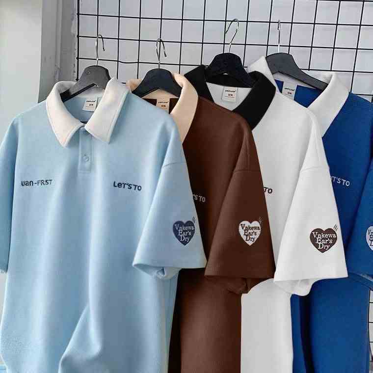 Áo Polo NAD Unisex Có Phối Logo Thêu Hình Trái Tim Tay Áo - Áo Cổ Bẻ Chất Cotton Cá Sấu Mềm Và Mát Cực Chất