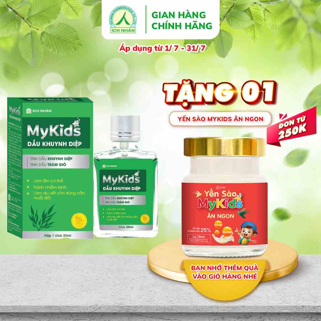 Dầu tràm khuynh diệp My Kids 25ml giúp phòng cảm lạnh, làm ấm cơ thể, an toàn cho trẻ sơ sinh và phụ nữ mang thai