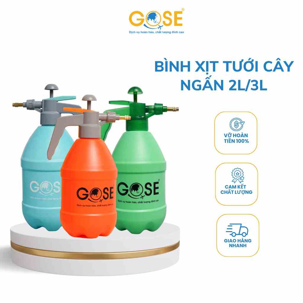 [Mã BMLTB35 giảm đến 35K đơn 99K] Bình tưới cây cảnh GOSE chính hãng 2L 3L vòi phun nước phun sương 2 chế độ tiện lợi