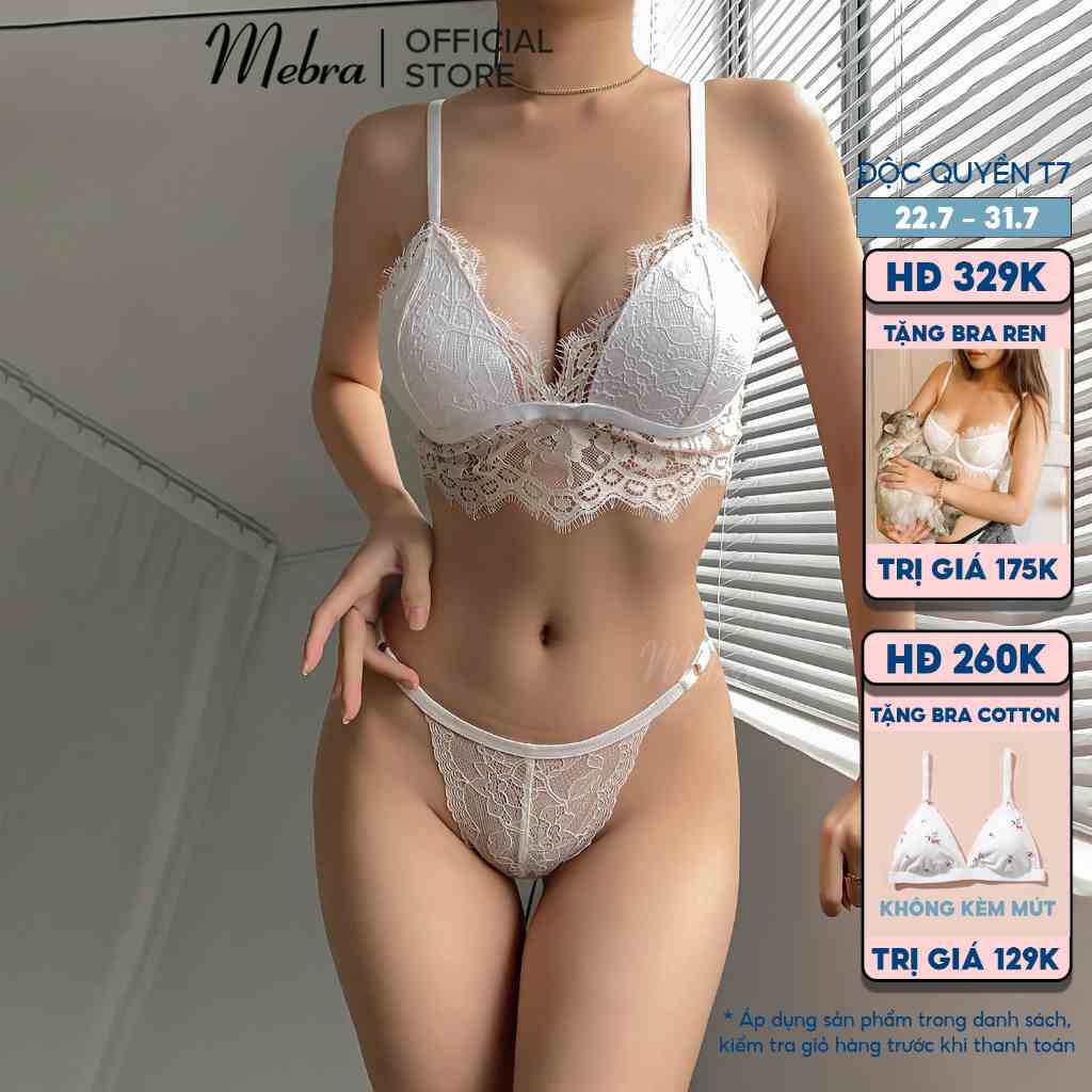 [BST MỚI] LANI | Set Đồ Lót Ren Áo Mút Mỏng Chấn Ren Corset Dài Không Gọng Quần Dây Gợi Cảm Mát Mẻ Mebra