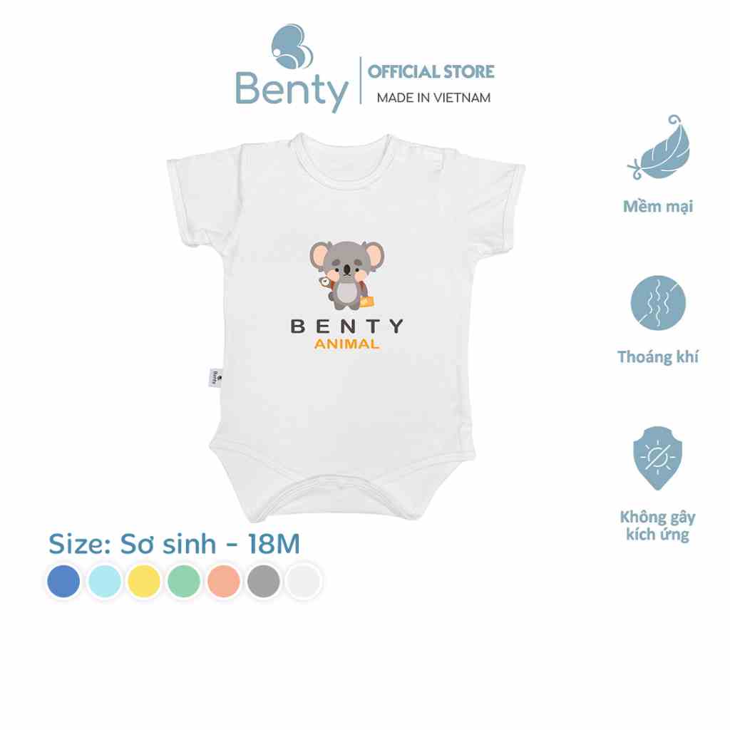 Body chíp cotton cao cấp in hình BENTY BT017 size sơ sinh (newborn) đến 18 tháng