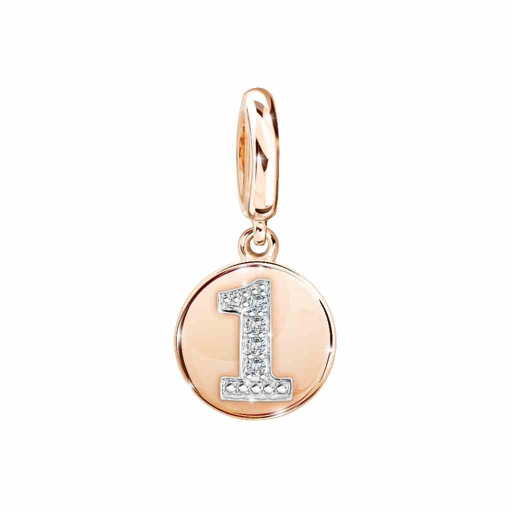 PRIMA Charm Vàng 9K - Đính Kim Cương - BST Lucky Number - Thần số Học - Kết hợp với lắc tay