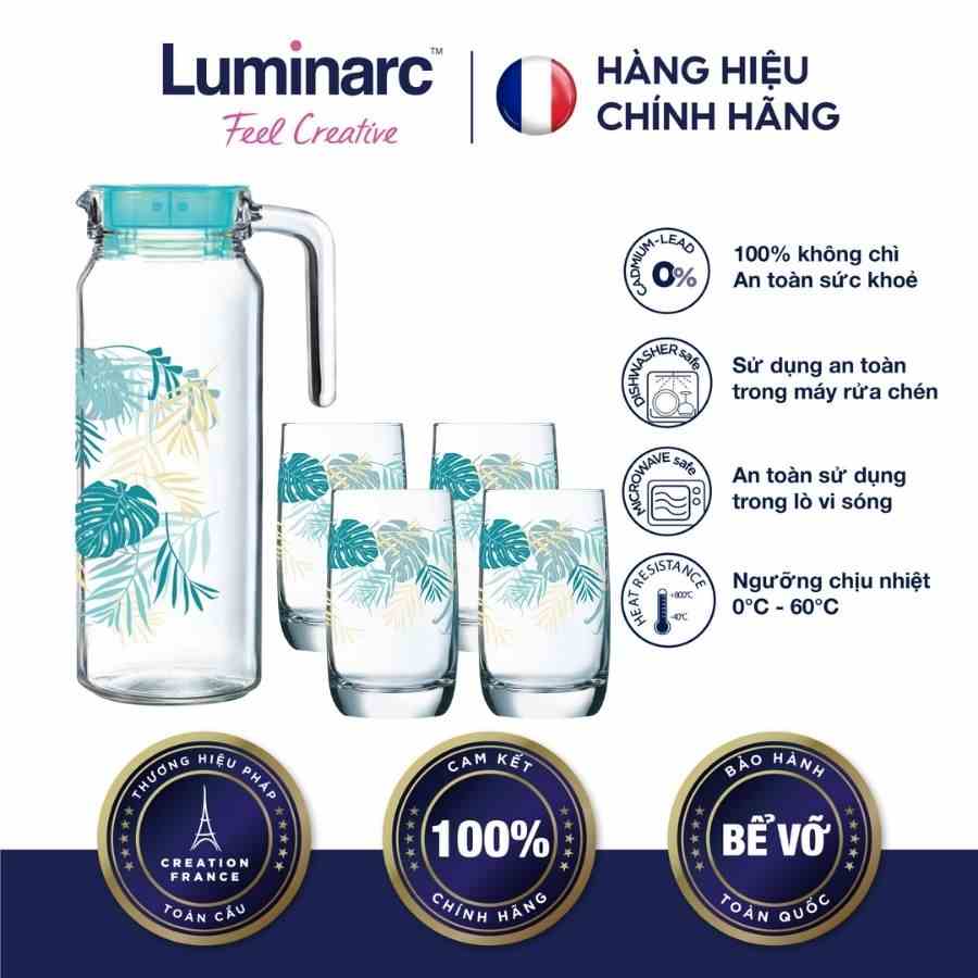 [Mã BMLTA35 giảm đến 35K đơn 99K] Bộ Bình Ly Thuỷ Tinh Luminarc Rotterdam Hiwaii 5 món - LUHIV4911