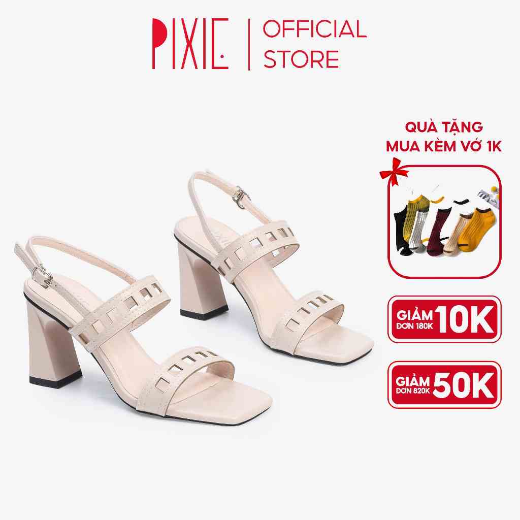 Giày Sandal Cao Gót 8cm Quai Bắn Lazer H123 Pixie