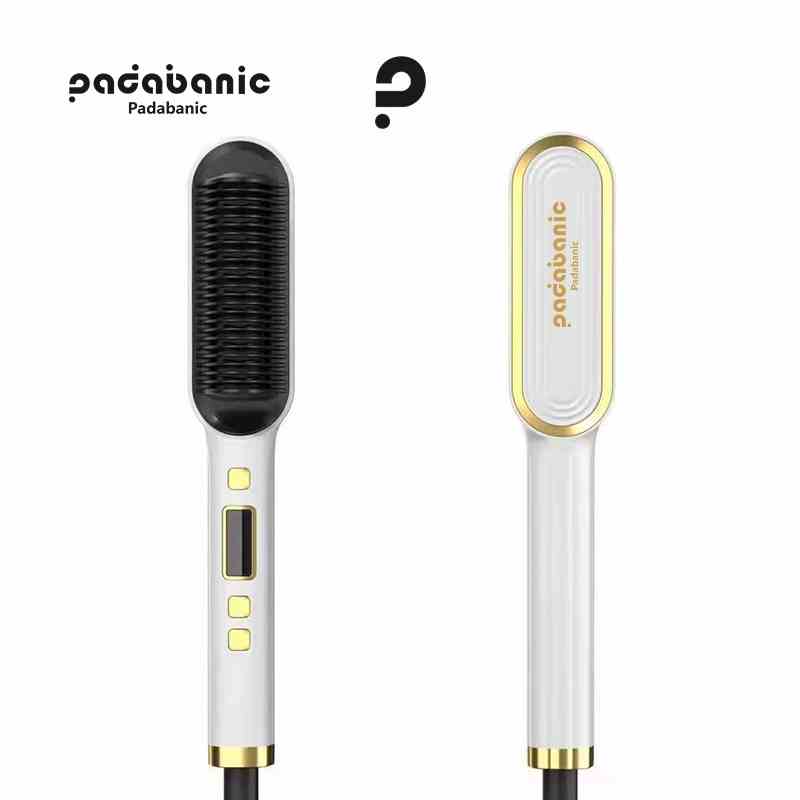 Padabanic9689 LCD 200W Lược Điện Chải Thẳng Tóc Chuyên Nghiệp Và Tiện Lợi Máy Uốn Duỗi Tóc Ép Tóc