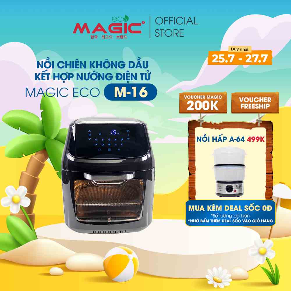 Nồi chiên không dầu kết hợp lò nướng Magic Eco M16, dung tích 16L